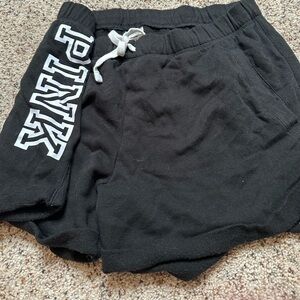 Victoria’s Secret pink black drawstring sweat shorts worn once large